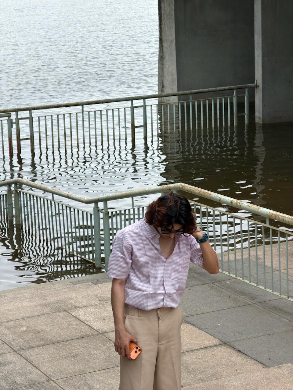 Men’s Lilac Gingham Check Relaxed Fit Shirt